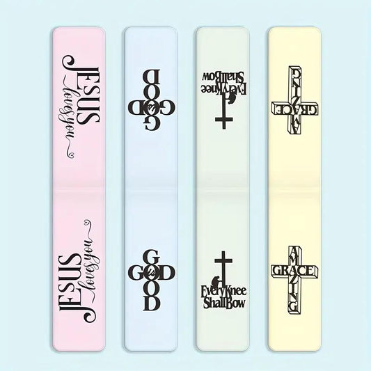 4pcs Inspirational Bible Verse Magnetic Bookmarks - Perfect for Book Lovers