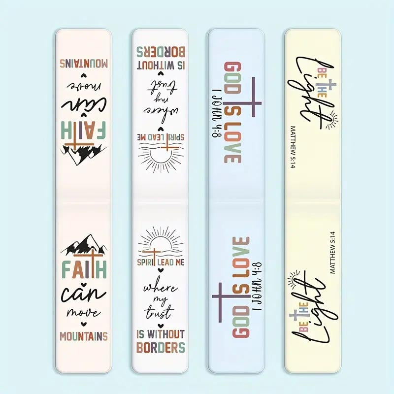 4pcs Inspirational Bible Verse Magnetic Bookmarks - Perfect for Book Lovers,