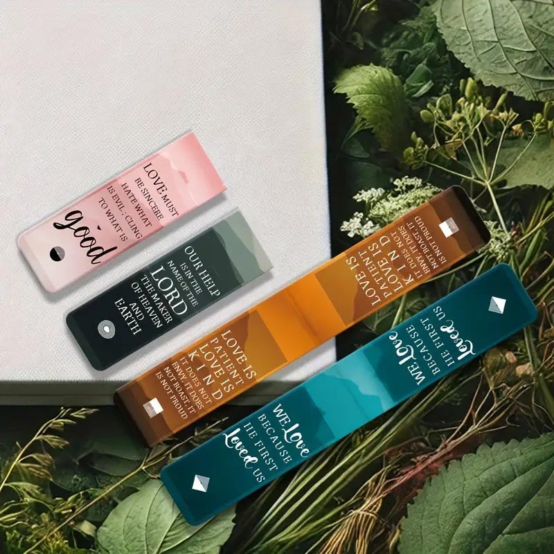 4pcs Inspirational Bible Verse Magnetic Bookmarks - Perfect for Book Lovers,