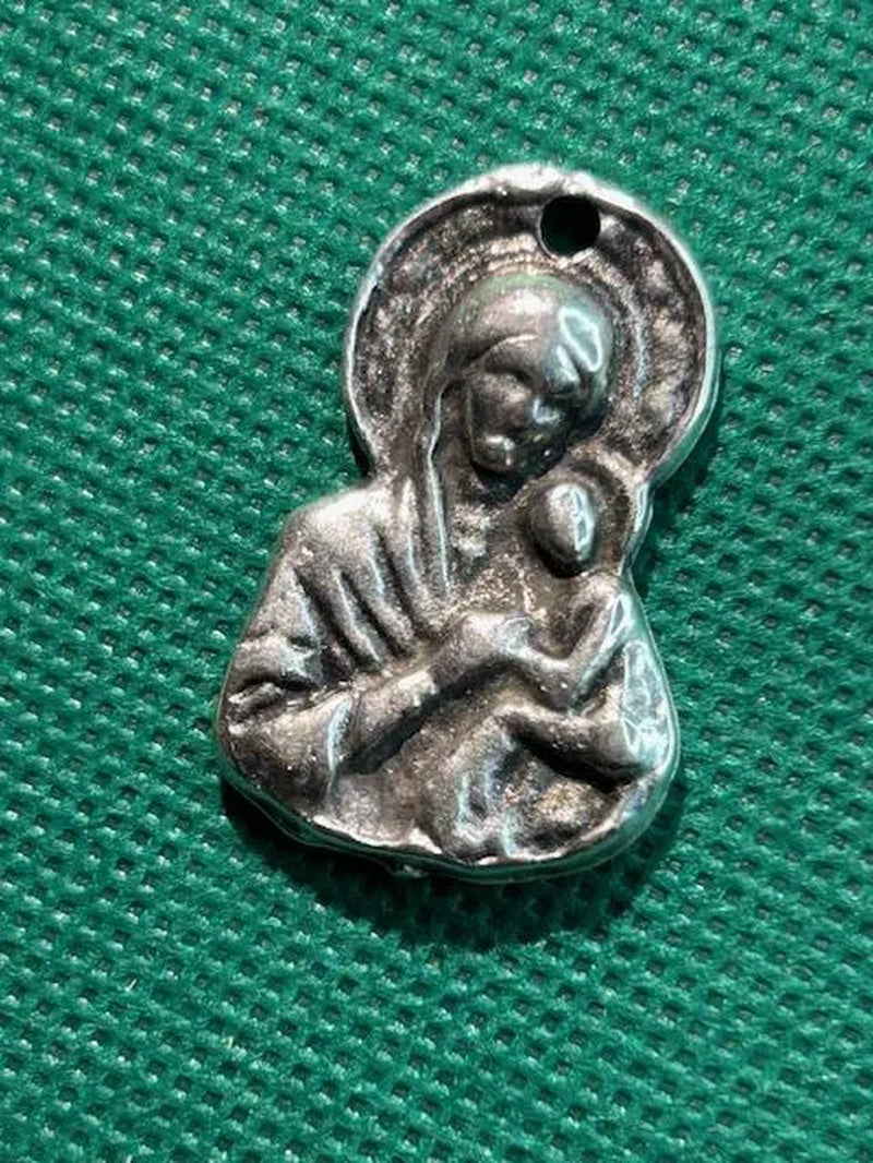 Metal Virgin Mary and Child Pendant - 2.5Cm X 1.8Cm with Adhesive Magnet