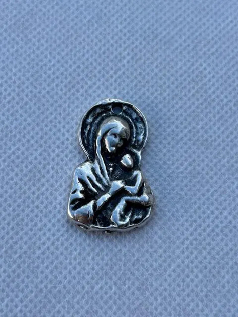 Metal Virgin Mary and Child Pendant - 2.5Cm X 1.8Cm with Adhesive Magnet