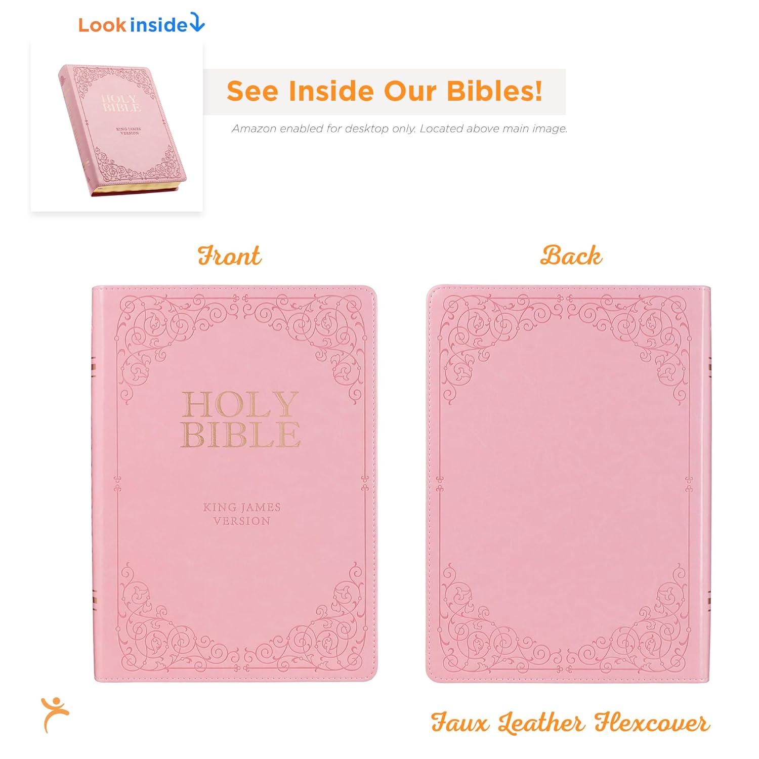 KJV Holy Bible, Giant Print Full-Size Faux Leather Red Letter Edition - Thumb Index & Ribbon Marker, King James Version, Pink (KJV Full Size GP Editions)