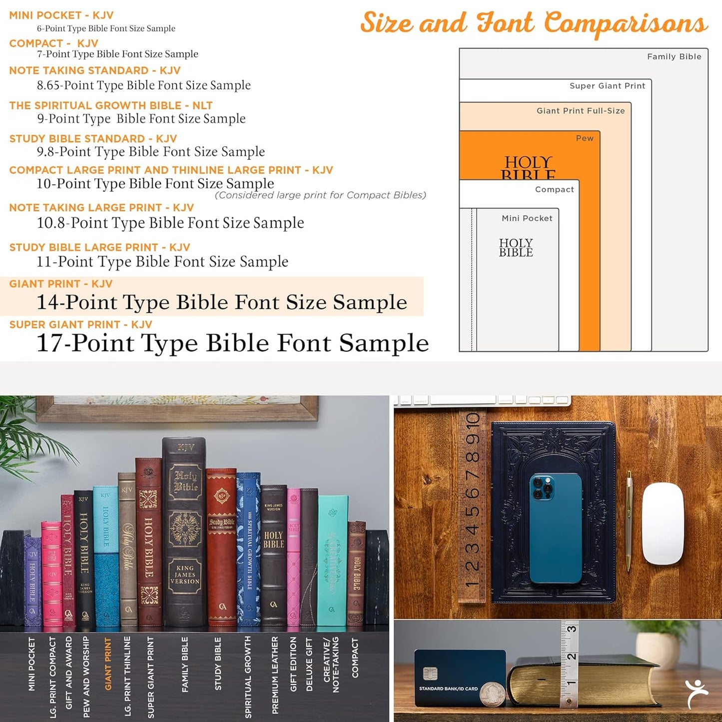 KJV Holy Bible, Giant Print Full-Size Faux Leather Red Letter Edition - Thumb Index & Ribbon Marker, King James Version, Pink (KJV Full Size GP Editions)