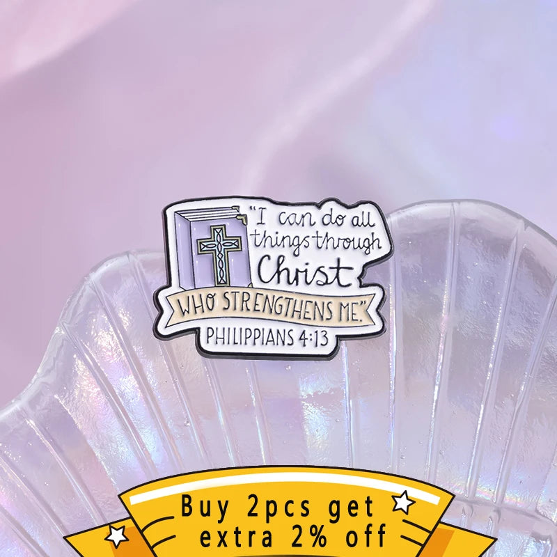 "I Can Do All Things through Christ"  Enamel Pin 