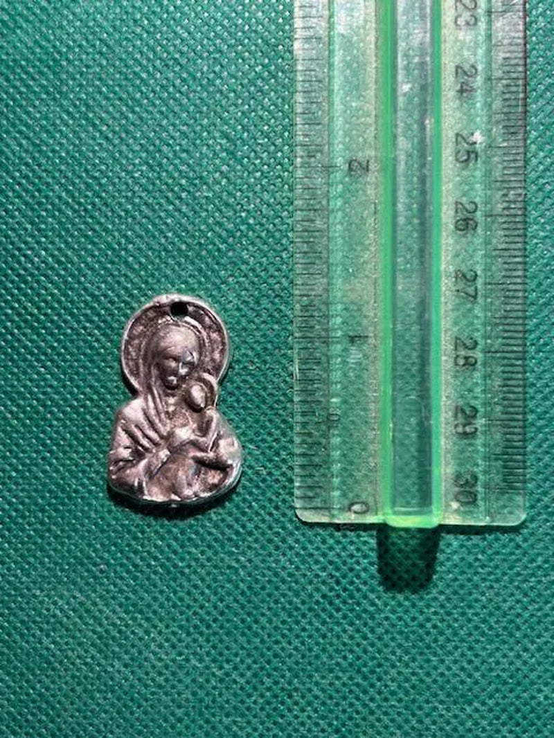 Metal Virgin Mary and Child Pendant - 2.5Cm X 1.8Cm with Adhesive Magnet