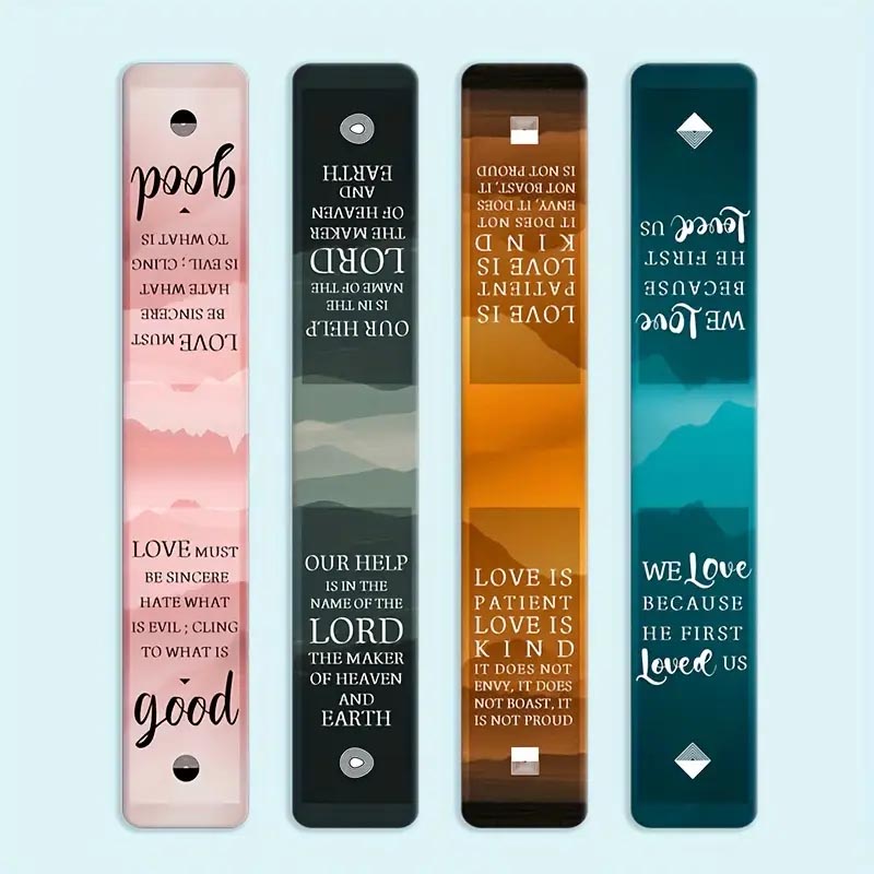 4pcs Inspirational Bible Verse Magnetic Bookmarks - Perfect for Book Lovers,