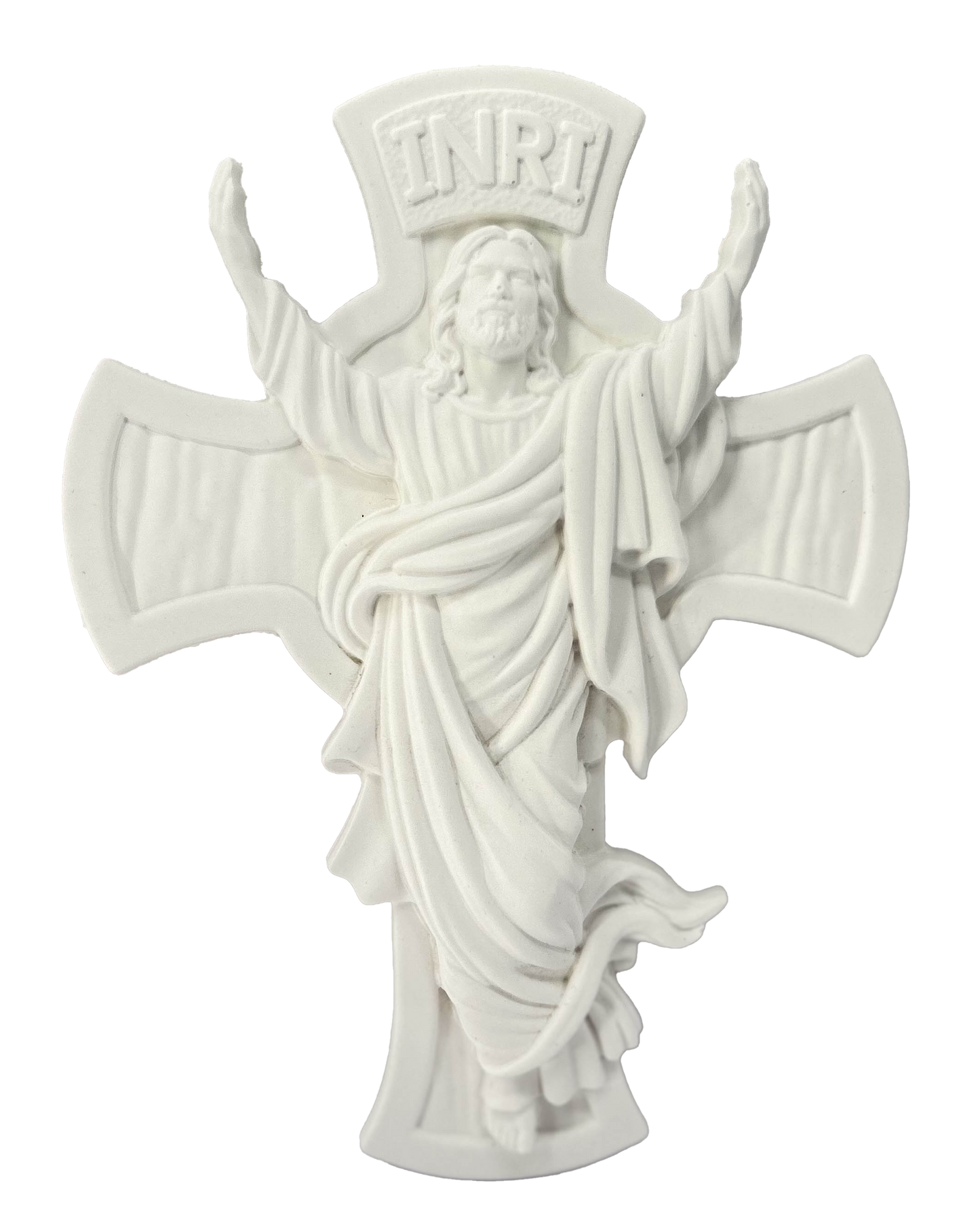 Handmade Porcelain Cross INRI Jesus Resurrection Wall Decor Religious Christian Gift